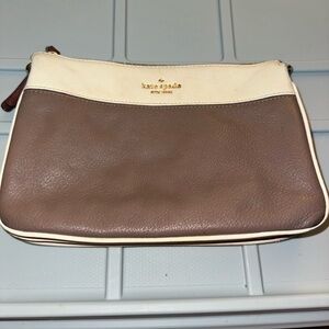 kate spade two-tone leather crossbody - cream & taupe